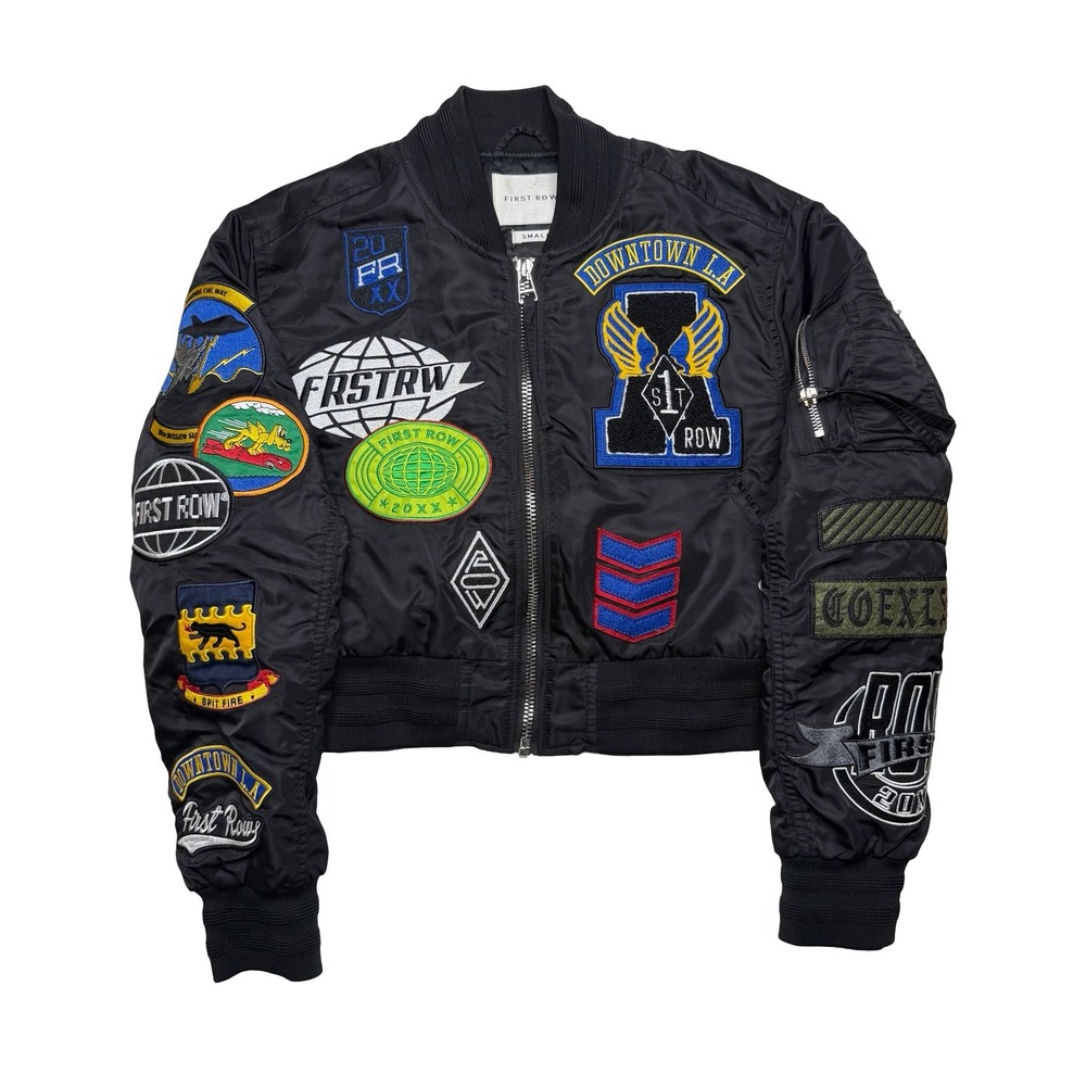 First Row Coexist Multi Patches MA-1 Black Women's Jacket